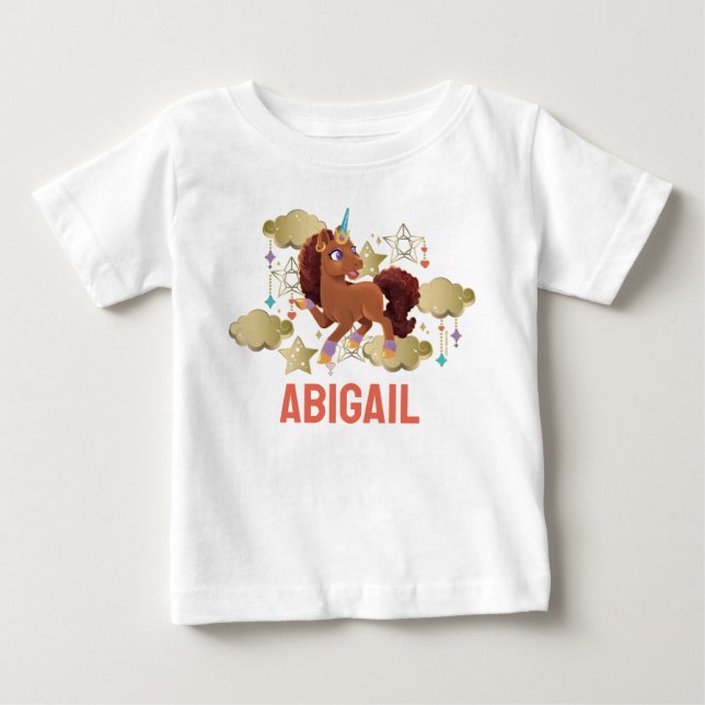 Einzigartige Sterne und Wolken Baby T-shirt (Vorderseite)