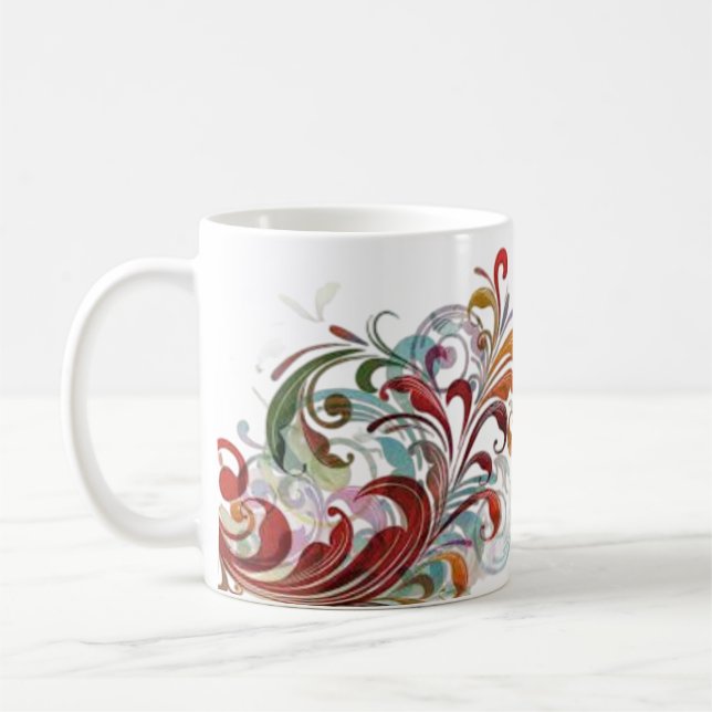 Einzigartige Tasse im Blumendesign: Elegantes Blum (Links)