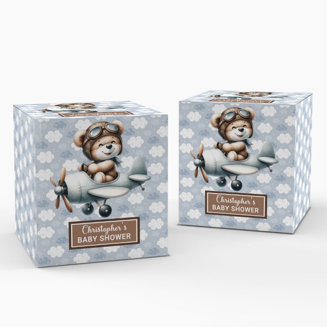 Einzigartige Teddy Bear Pilot Dusche Baby Fevor Bo Geschenkschachtel (Unique Teddy Bear Pilot Shower Baby Favor Box)