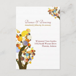 Einzigartige Trees White Wedding Rezeption Begleitkarte