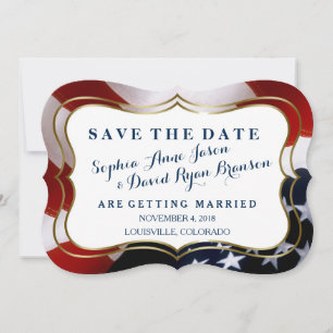 Einzigartige, trendige US-Flagge "Wedding Save the Save The Date