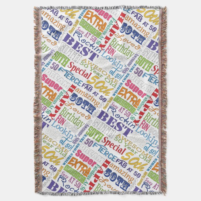 Einzigartige und besondere 50. Geburtstagsgeschenk Decke (Vorderseite Vertikal)