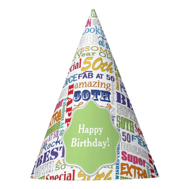 Einzigartige und besondere 50. Geburtstagsgeschenk Partyhütchen (Vorderseite)