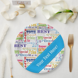 Einzigartige und besondere 70. Geburtstagsgeschenk Pappteller