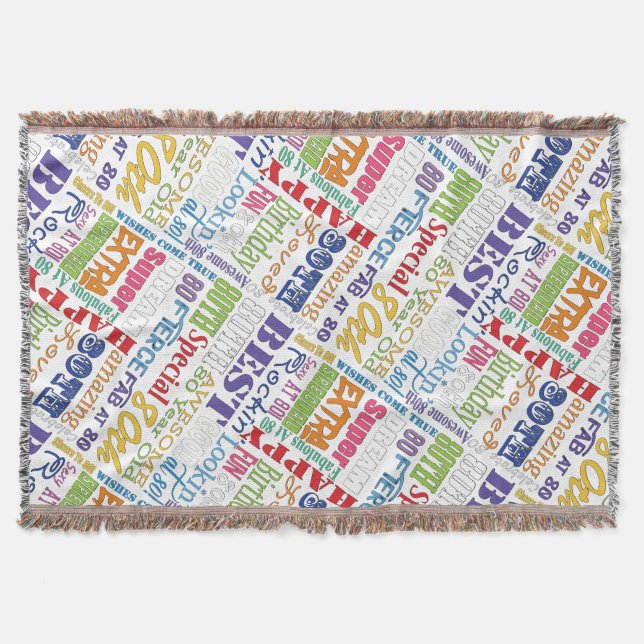 Einzigartige und besondere 80. Geburtstagsgeschenk Decke (Vorderseite)