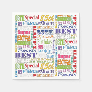 Einzigartige und besondere 85. Geburtstagsgeschenk Serviette