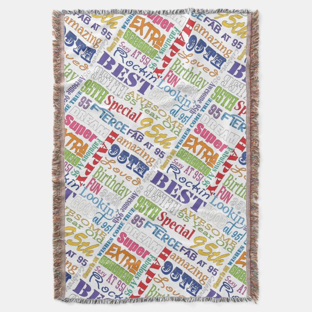 Einzigartige und besondere 95. Geburtstagsgeschenk Decke (Vorderseite Vertikal)