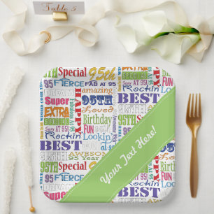 Einzigartige und besondere 95. Geburtstagsgeschenk Pappteller