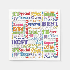 Einzigartige und besondere 95. Geburtstagsgeschenk Serviette
