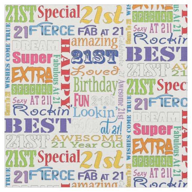 Einzigartige und besondere Geschenke zum 21. Gebur Stoff (Nahaufnahme)