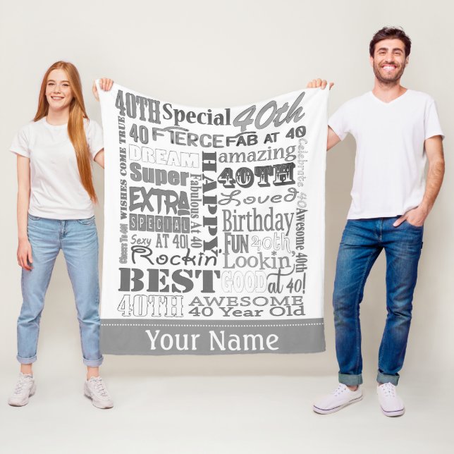 Einzigartige und besondere Geschenke zum 40. Gebur Fleecedecke (Beispiel)