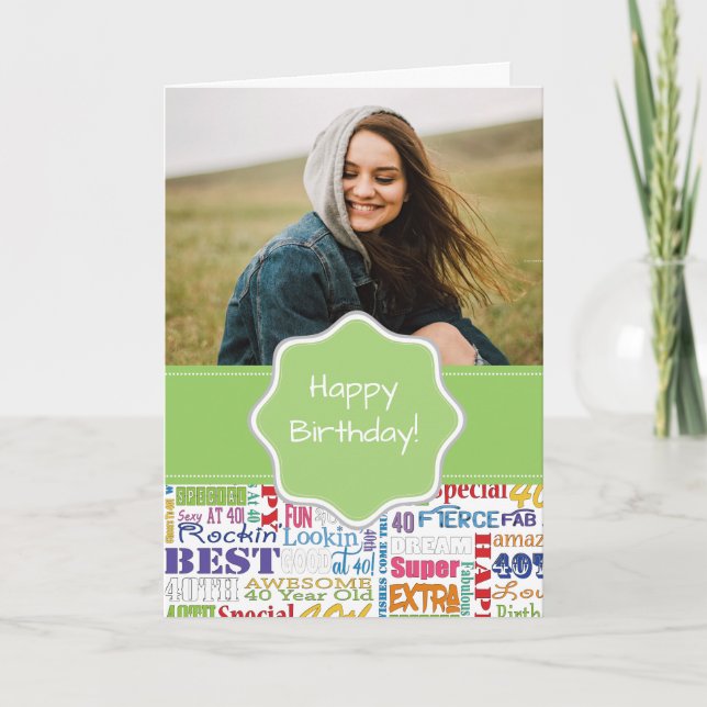 Einzigartige und besondere Geschenke zum 40. Gebur Karte (Vorderseite)