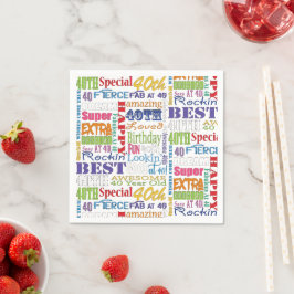 Einzigartige und besondere Geschenke zum 40. Gebur Serviette
