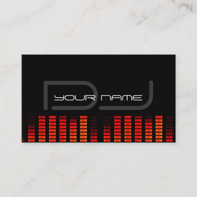 Einzigartige und elegante DJ Business Card Visitenkarte (Vorderseite)