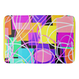 Einzigartige und farbenfrohe Neonmuster Kunst Badematte