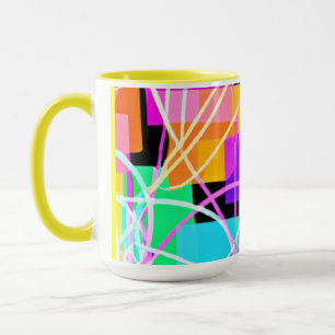 Einzigartige und farbenfrohe Neonmuster Kunst Tasse