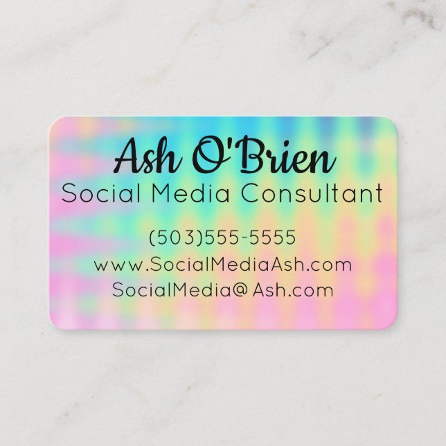 Einzigartige und farbenfrohe Visitenkarte (Vorderseite)