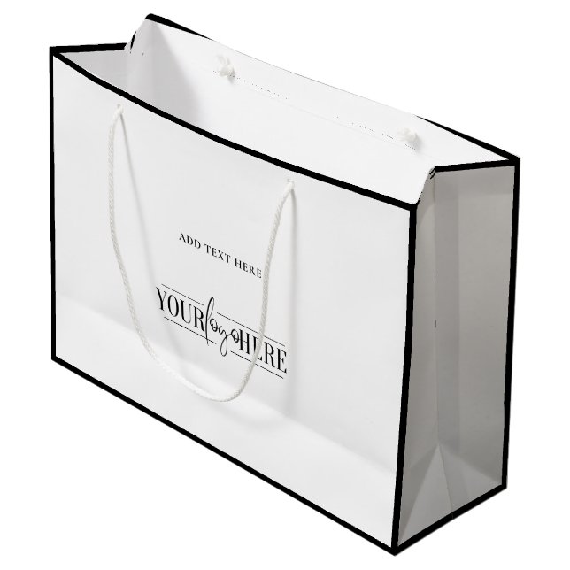 Einzigartige und moderne Boutique-Einkaufstasche Große Geschenktüte (Vorderseite Schrägansicht)