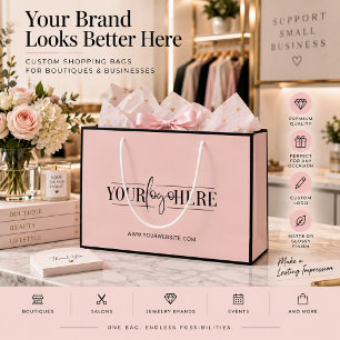 Einzigartige und moderne Logotasche für Boutique-E Große Geschenktüte
