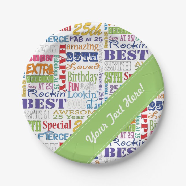 Einzigartige und Special-25. Pappteller (Vorderseite)