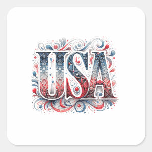 Einzigartige USA Quadratischer Aufkleber