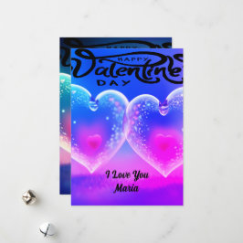 Einzigartige Valentine Abstrakte und lebendige Kar Feiertagskarte