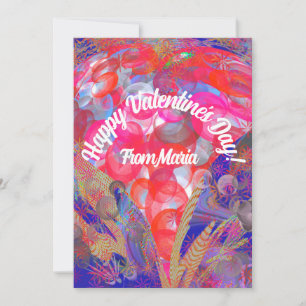 Einzigartige Valentine Abstrakte und lebendige Kar Feiertagskarte