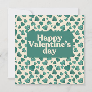 Einzigartige Valentintagskarte handgemalt grün Dankeskarte