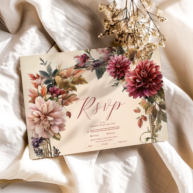 Einzigartige Viktorianische Royal Floral Wedding RSVP Karte (Von Creator hochgeladen)