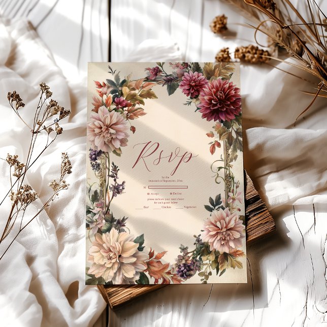 Einzigartige Viktorianische Royal Floral Wedding RSVP Karte (Von Creator hochgeladen)