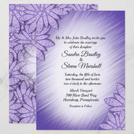 Einzigartige Violett-Hue-Akzente Hochzeitsfeier Einladung