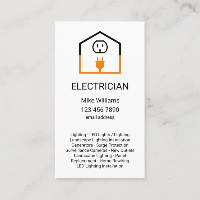 Einzigartige Visitenkarten für vertikale Elektrote Visitenkarte (Vorderseite)