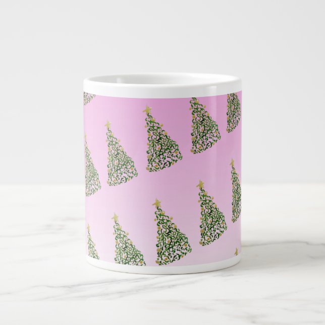 Einzigartige Weihnachtsbaummuster-Tasse Jumbo-Tasse (Vorderseite)