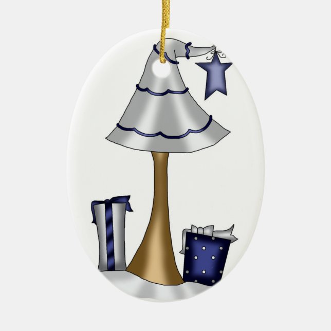 Einzigartige Weihnachtsbaumverzierung Keramikornament (Vorne)