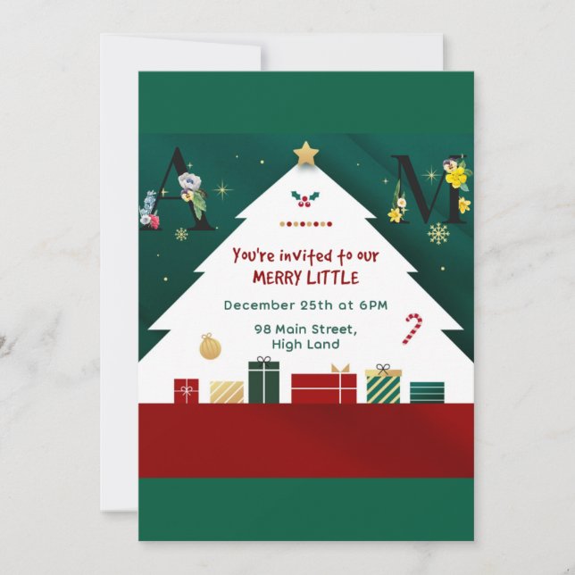 Einzigartige Weihnachtseinladungen Einladung (Vorderseite)