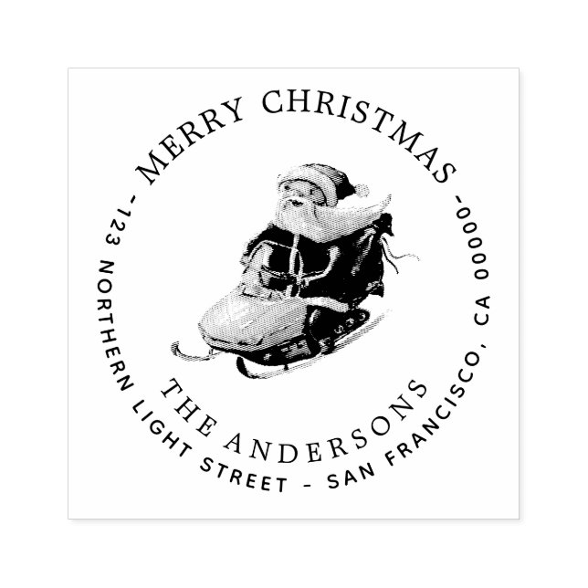 Einzigartige Weihnachtsfamilie - Rücksendeadresse Gummistempel (Prägung)
