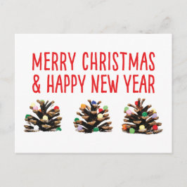 Einzigartige Weihnachtsferien pinecone Postkarte