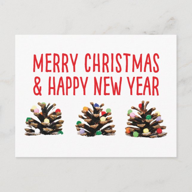 Einzigartige Weihnachtsferien pinecone Postkarte (Vorderseite)