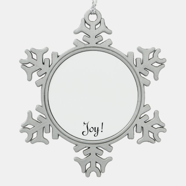 Einzigartige Weihnachtsgeschenke, zum des Spaßes Schneeflocken Zinn-Ornament (Vorderseite)