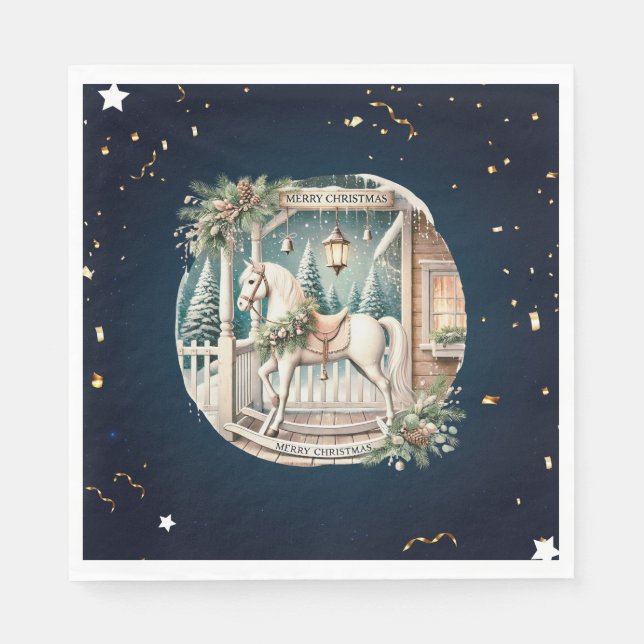 Einzigartige Weihnachtslandschaft Serviette (Vorderseite)