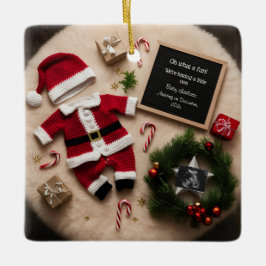 Einzigartige Weihnachtsschwangerschaftsankündigung Keramikornament