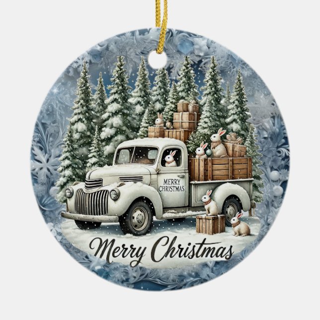 Einzigartige Weihnachtsszenerie Papier Teller Keramik Ornament (Vorne)