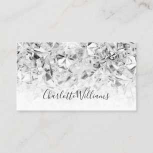 Einzigartige weiße Diamant Textur Trendy Girly Visitenkarte