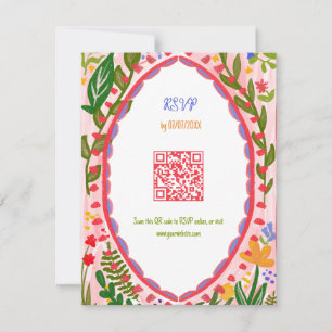 Einzigartige wunderliche Blumen seltsame handgezei RSVP Karte