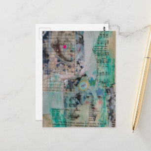 Einzigartige YAY-Person-Mixed-Media-Collage Postkarte