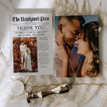 Einzigartige Zeitung Hochzeit Dankeschön Karte<br><div class="desc">Extra! Extra! Teilen Sie Ihre Dankbarkeit mit dieser einzigartigen Newspaper Wedding Dankeschön Karte. Jeder wird Liebe erhalten diesen Spaß danken Sie zur Kenntnis! Ein schönes Foto auf der Vorderseite und hinten - mit einer persönlichen Nachricht an der Vorderseite! Wählen Sie "Klicken, um weiter anzupassen", um das Design mehr zu bearbeiten!...</div>