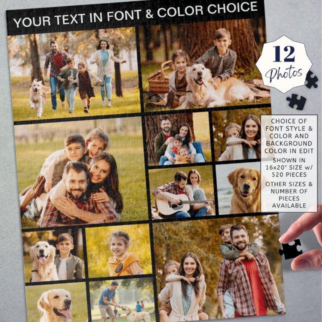 Einzigartiger 12-Foto Collage Einfaches Schwarz (Von Creator hochgeladen)