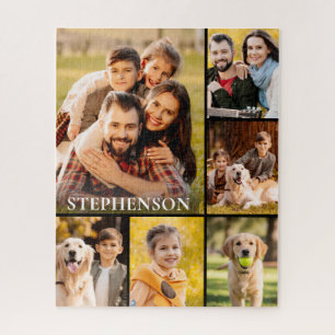 Einzigartiger 6 Foto Collage Einfaches Namensfeld