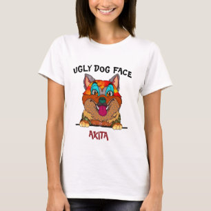 Einzigartiger Akita Hund Gesicht T - Shirt