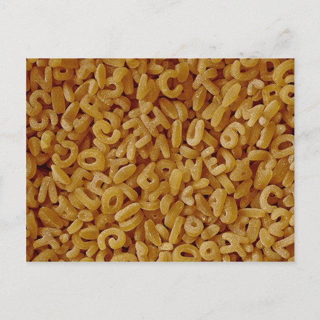 Einzigartiger alphabetischer Hintergrund Postkarte (Vorderseite)